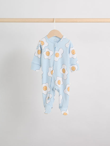 Minerals Two Way Zip Baby Sleepsuits 4 Pack (0mths-2yrs) image 5