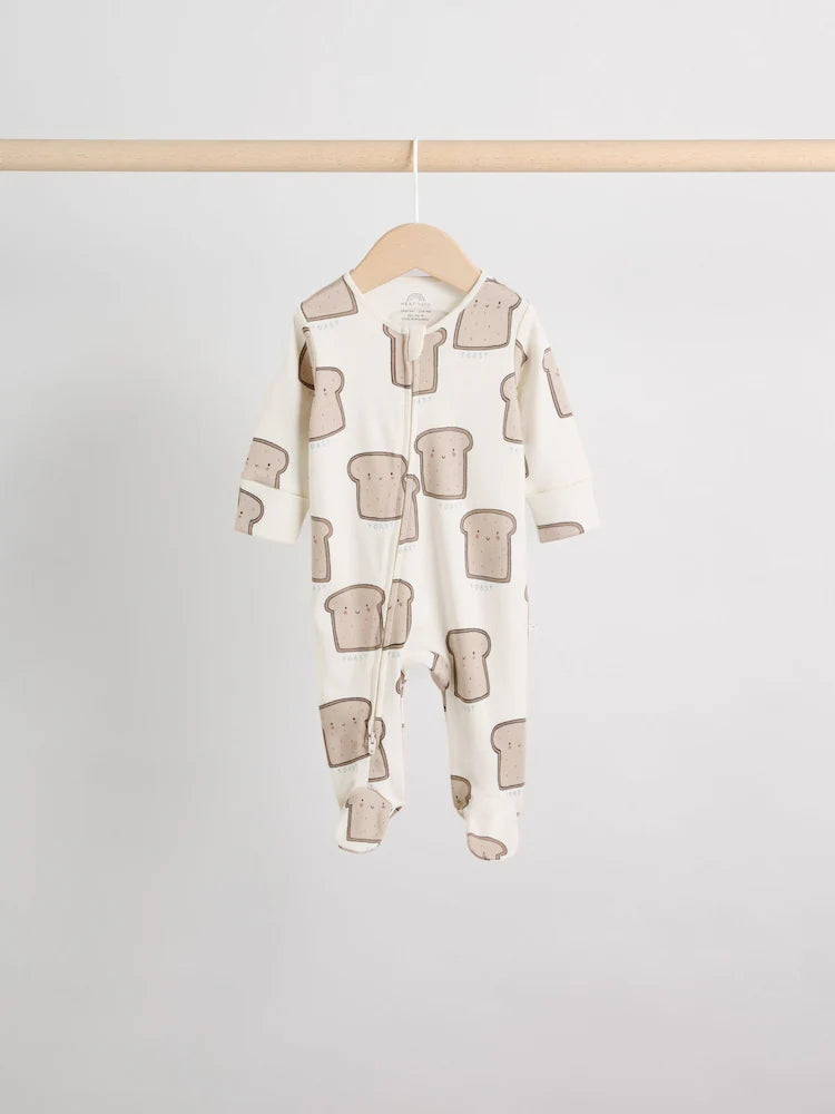 Minerals 4 Pack Two Way Zip Baby Sleepsuits (0mths-2yrs)