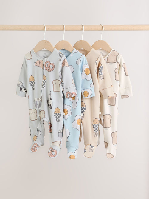Minerals Two Way Zip Baby Sleepsuits 4 Pack (0mths-2yrs) image 1