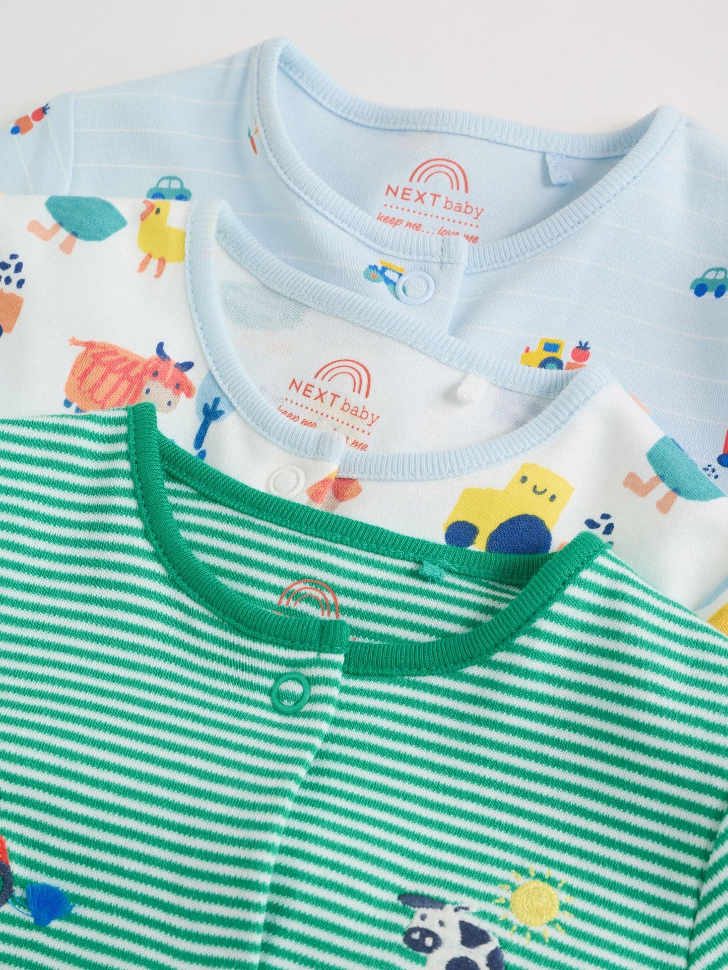 Multi Farm Baby Sleepsuits 3 Pack (0-2yrs) image 8
