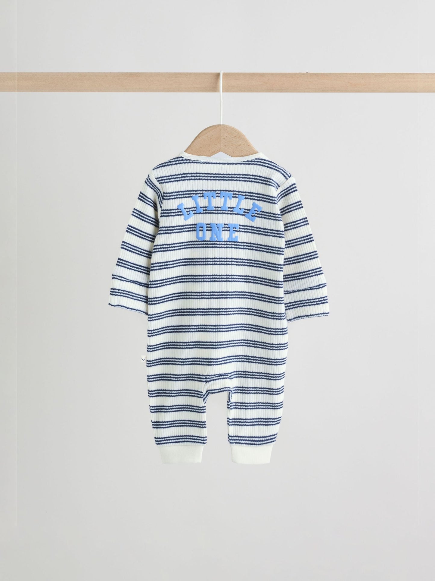 Blue Stripe Two Way Zip Baby Sleepsuits 3 Pack (0mths-3yrs) image 7