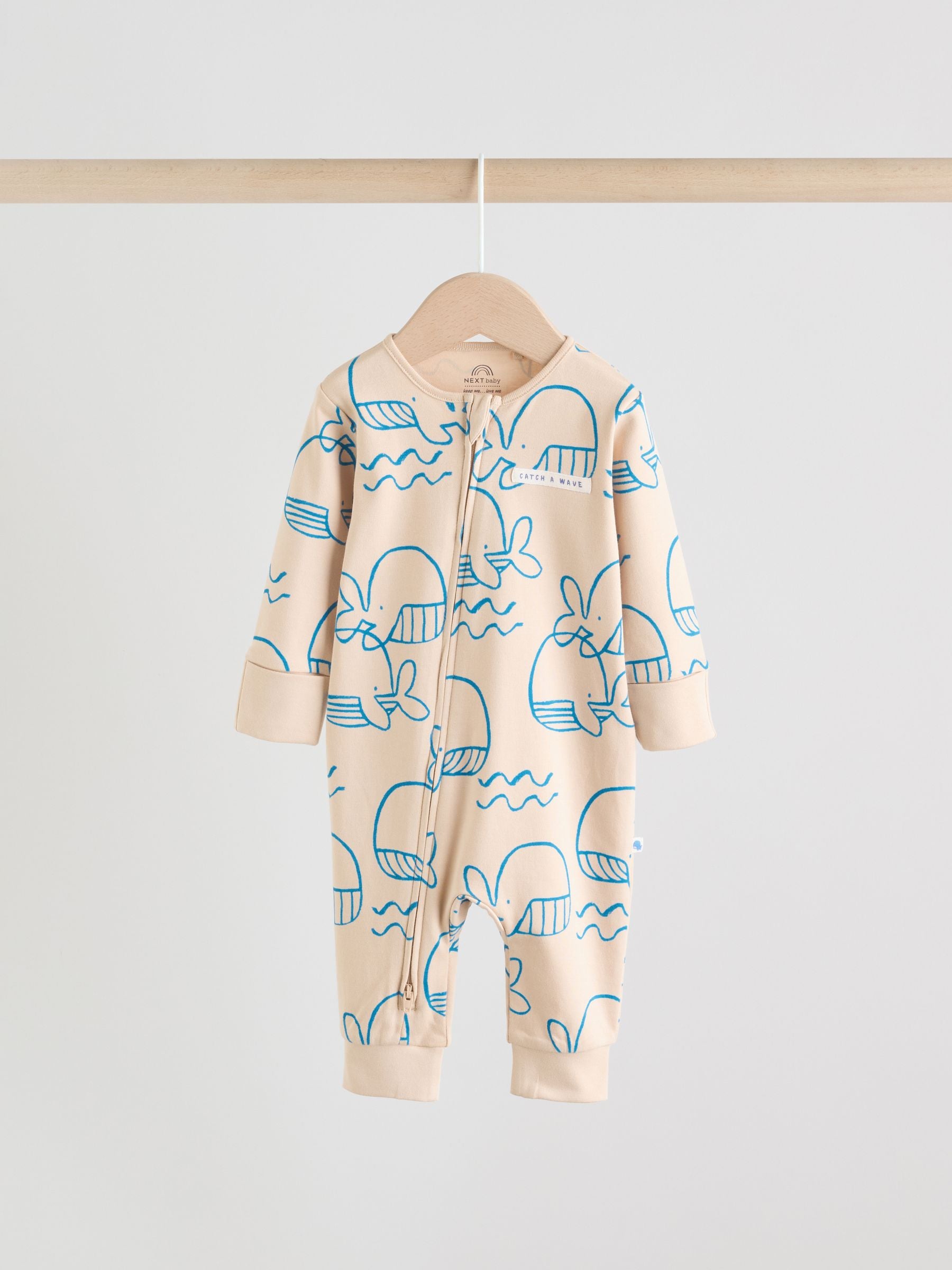 Blue Whale Two Way Zip Baby Sleepsuits 3 Pack (0mths-3yrs) image 4