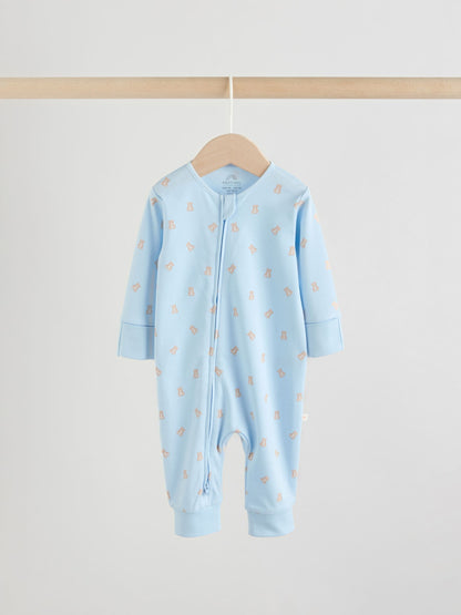 Blue Bear Way Zip Baby Sleepsuits 3 Pack (0mths-3yrs) image 6