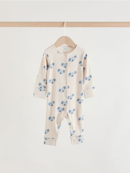 Multi Safari Animal Baby Sleepsuits 4 Pack (0mths-3yrs) image 5