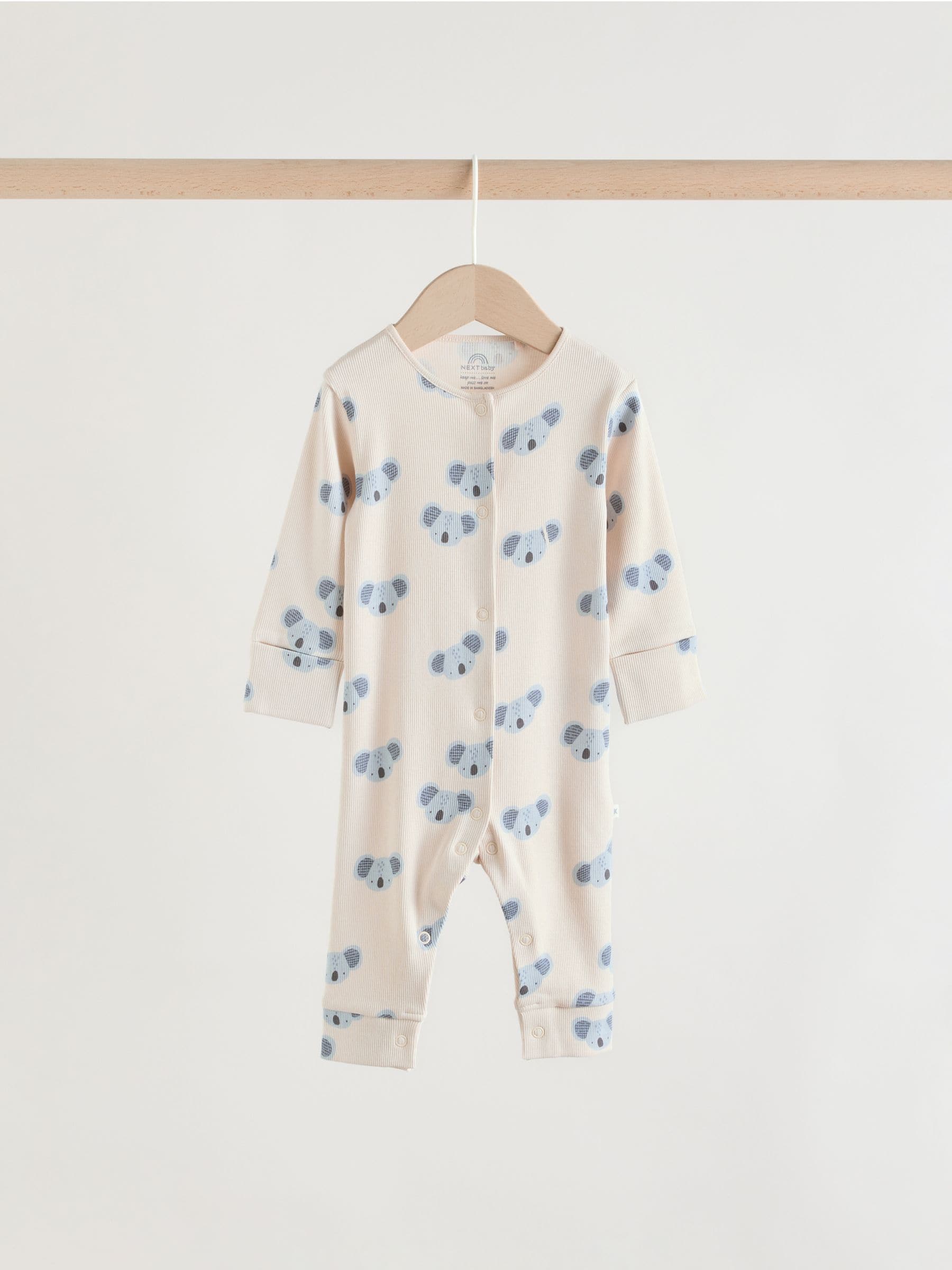 Multi Safari Animal Baby Sleepsuits 4 Pack (0mths-3yrs) image 5