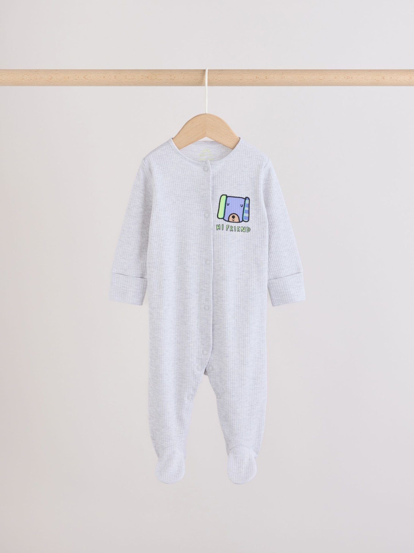 Blue Dog Two Way Zip Baby Sleepsuits 3 Pack (0mths-2yrs) image 2