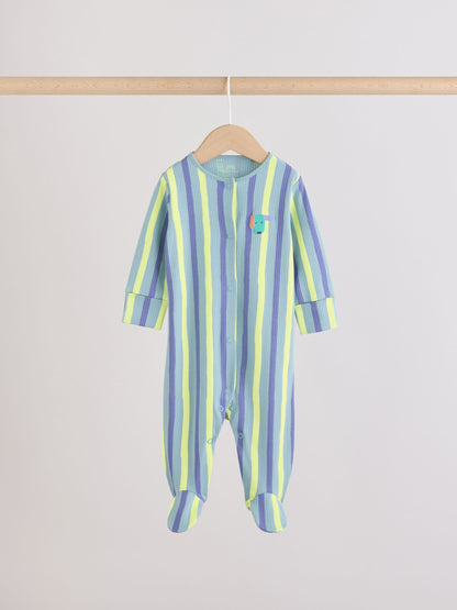 Blue Dog Two Way Zip Baby Sleepsuits 3 Pack (0mths-2yrs) image 3