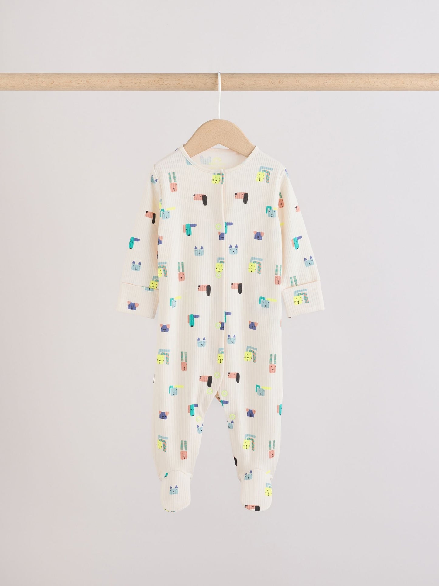 Blue Dog Two Way Zip Baby Sleepsuits 3 Pack (0mths-2yrs) image 4