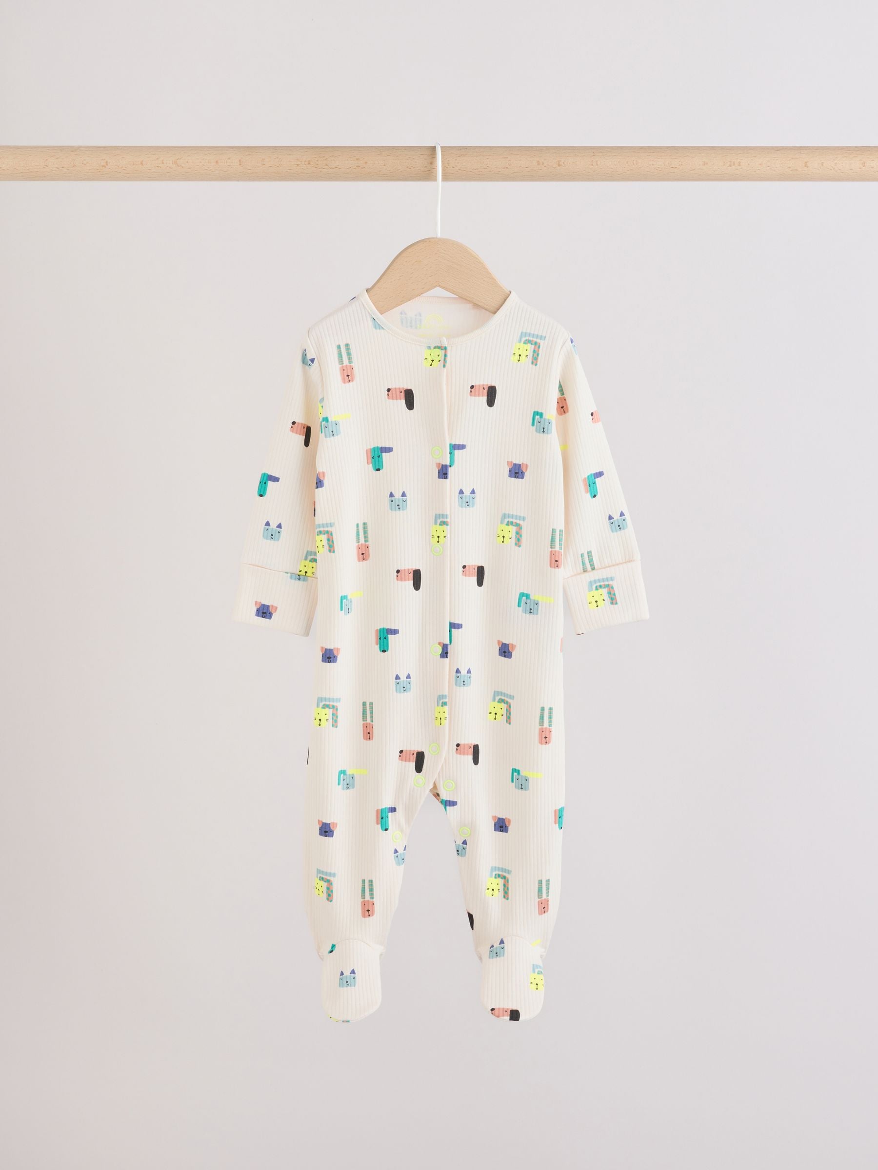 Blue Dog Two Way Zip Baby Sleepsuits 3 Pack (0mths-2yrs) image 4