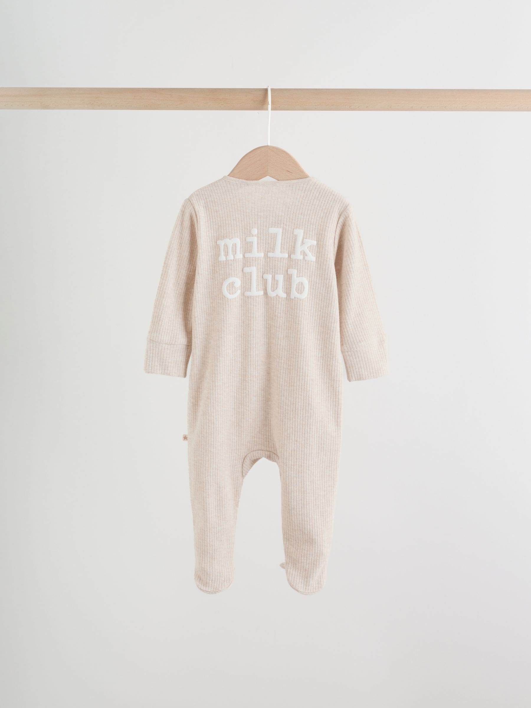 Neutral Milkclub Two Way Zip Baby Sleepsuits 3 Pack (0-2yrs) image 4