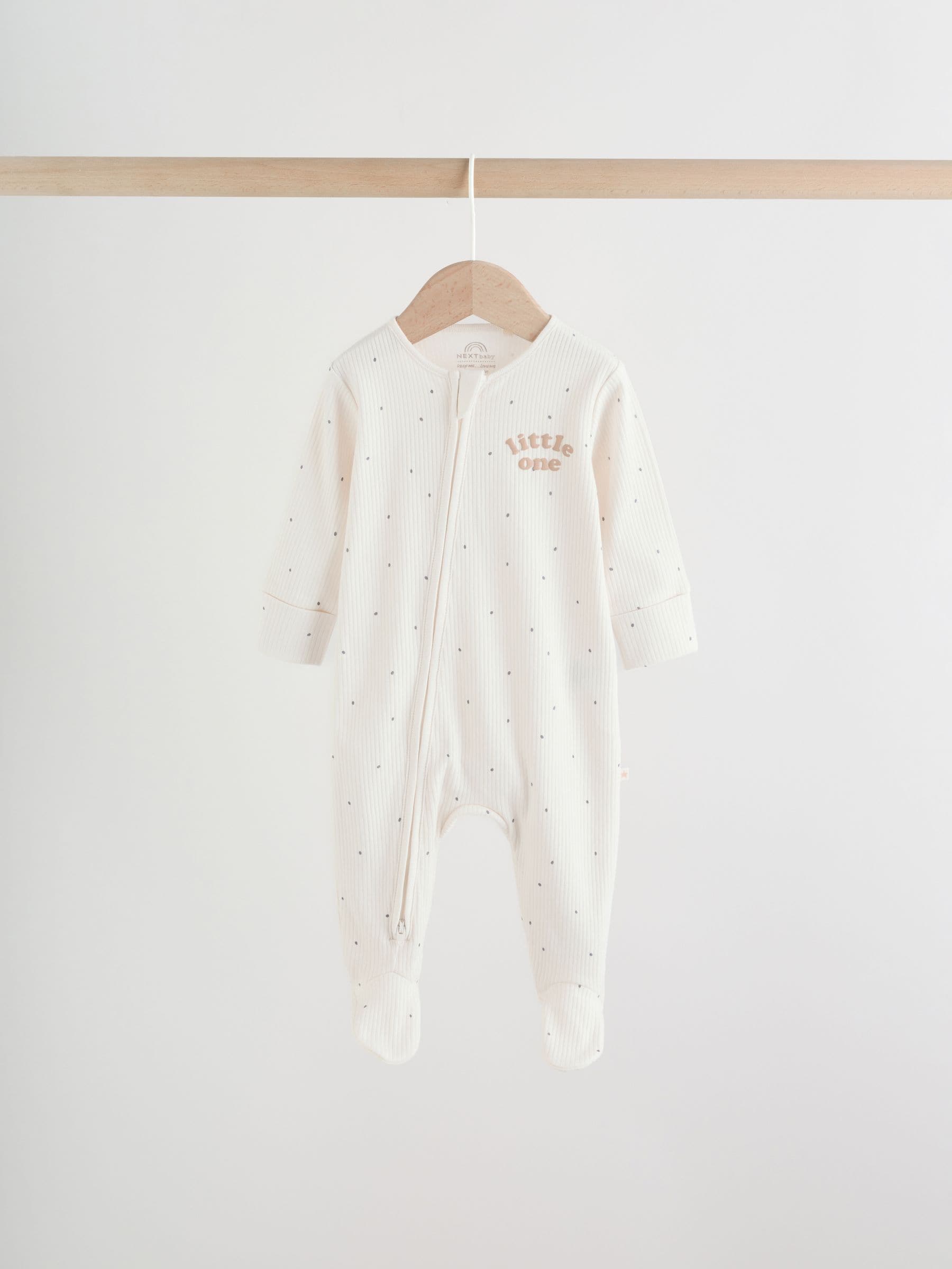 Neutral Milkclub Two Way Zip Baby Sleepsuits 3 Pack (0-2yrs) image 5