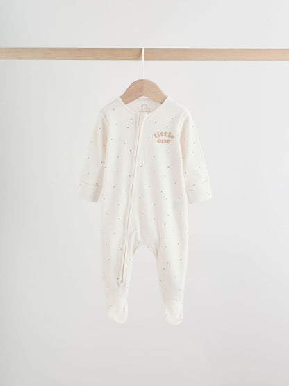 Neutral Milkclub Two Way Zip Baby Sleepsuits 3 Pack (0-2yrs) image 5