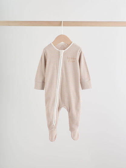Neutral Milkclub Two Way Zip Baby Sleepsuits 3 Pack (0-2yrs) image 7