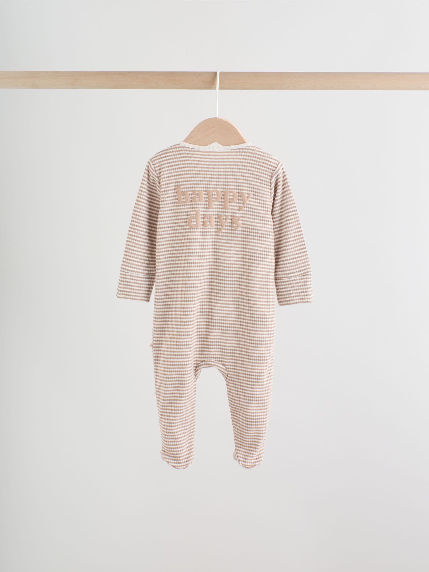 Neutral Milkclub Two Way Zip Baby Sleepsuits 3 Pack (0-2yrs) image 8