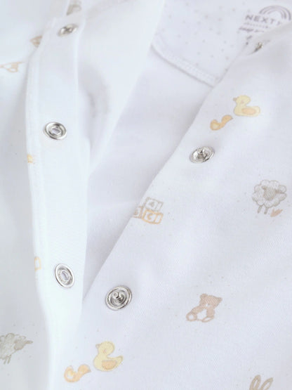 White Collar Baby Sleepsuits 3 Pack (0-2yrs)