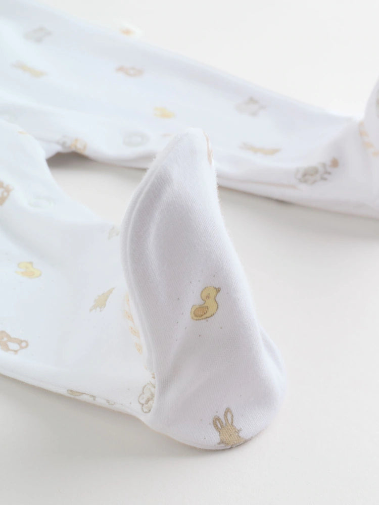 White Collar Baby Sleepsuits 3 Pack (0-2yrs)