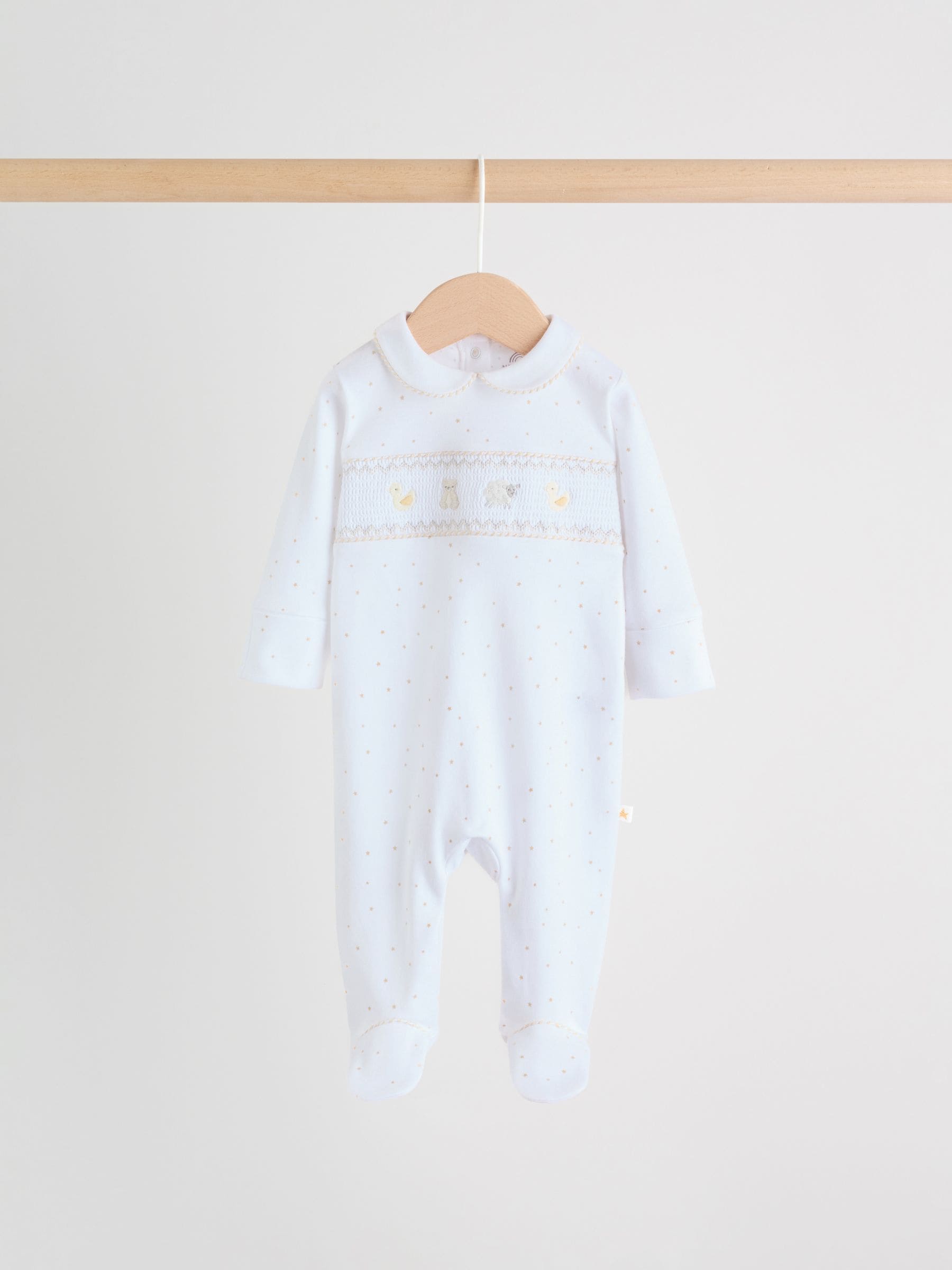 White Collar Baby Sleepsuits 3 Pack (0-2yrs) image 3