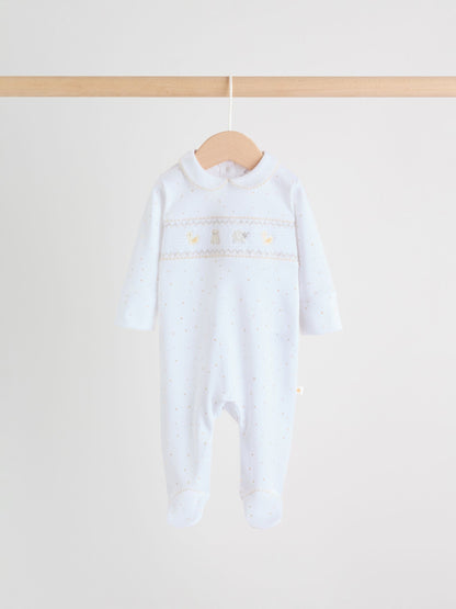 White Collar Baby Sleepsuits 3 Pack (0-2yrs) image 3
