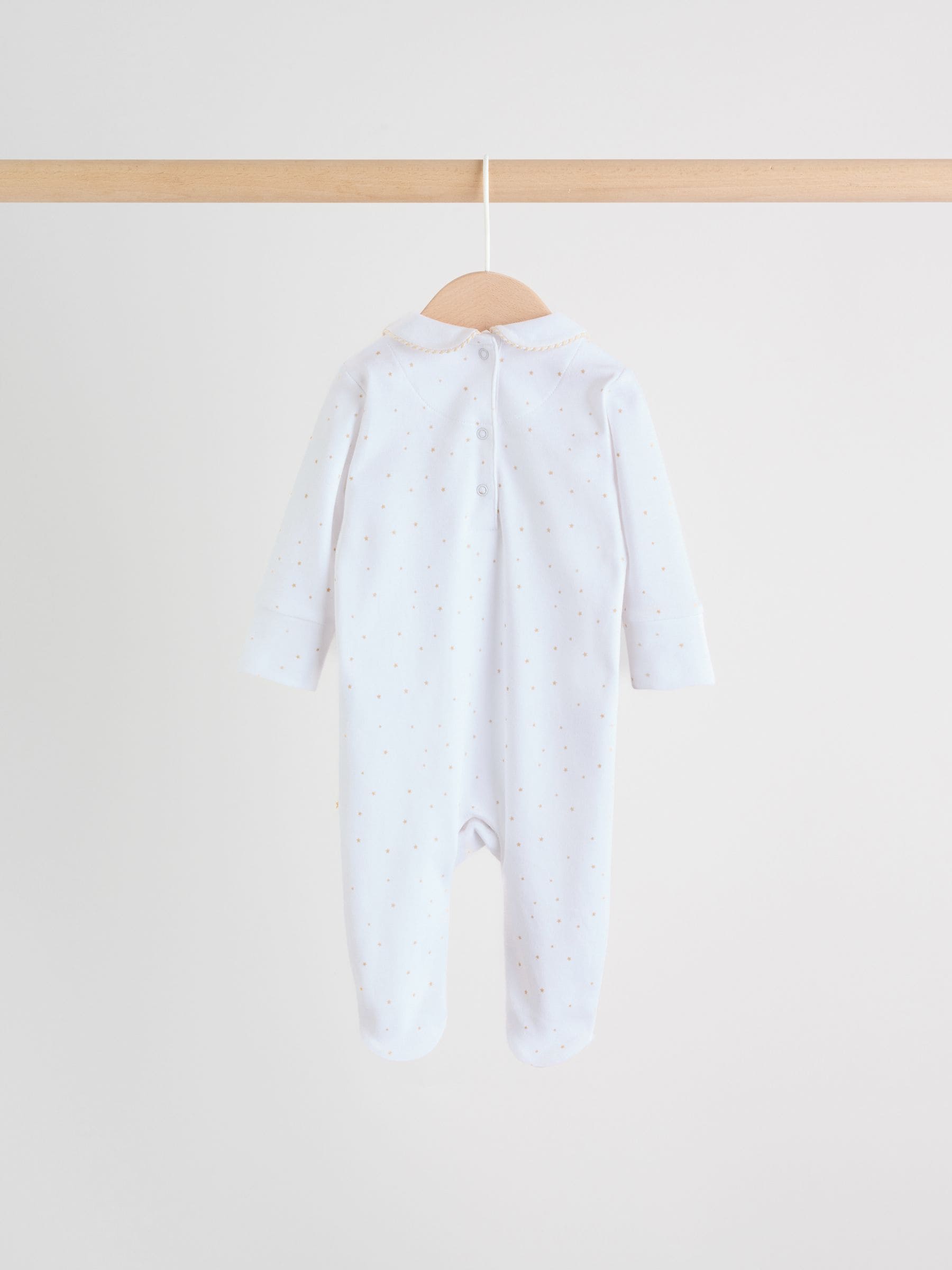 White Collar Baby Sleepsuits 3 Pack (0-2yrs) image 4