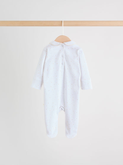 White Collar Baby Sleepsuits 3 Pack (0-2yrs) image 4