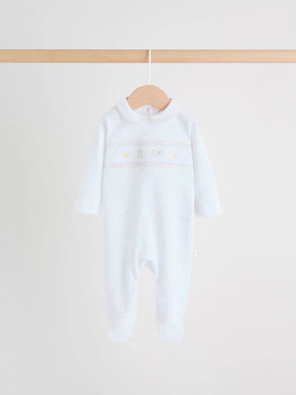 White Collar Baby Sleepsuits 3 Pack (0-2yrs)