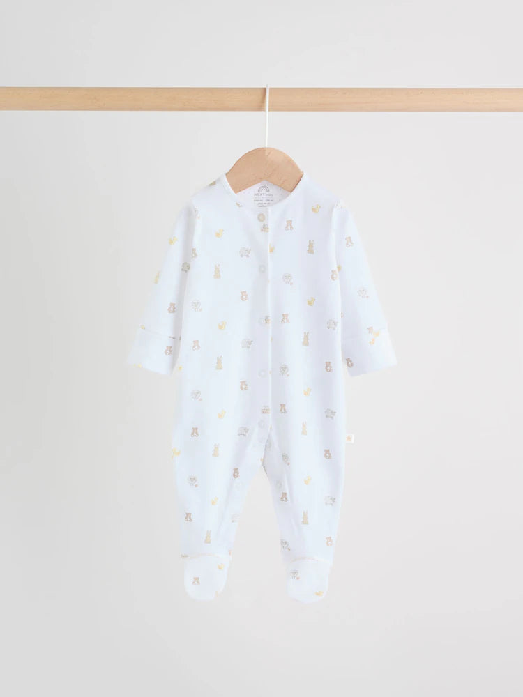 White Collar Baby Sleepsuits 3 Pack (0-2yrs)