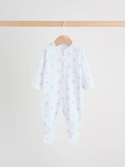 White Collar Baby Sleepsuits 3 Pack (0-2yrs)