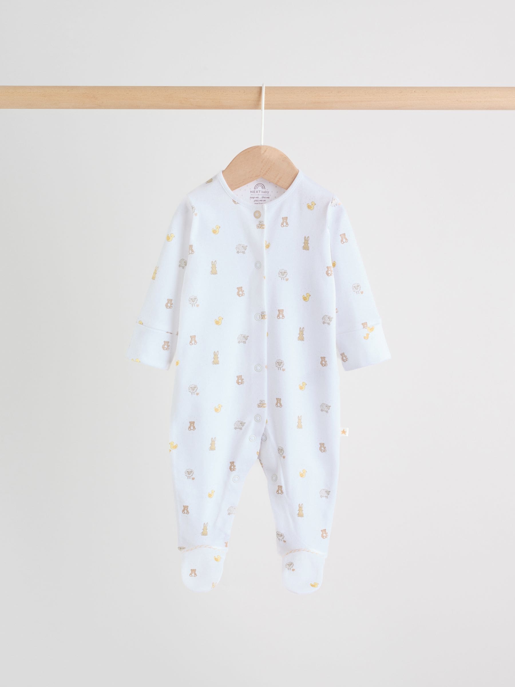 White Collar Baby Sleepsuits 3 Pack (0-2yrs) image 5