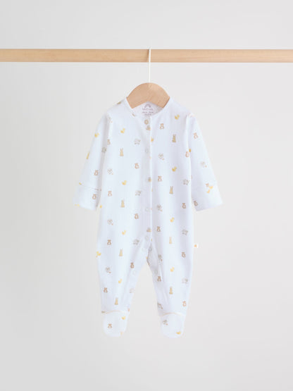 White Collar Baby Sleepsuits 3 Pack (0-2yrs) image 5