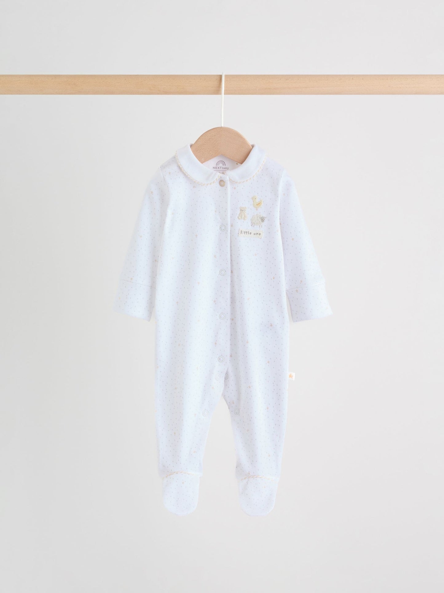 White Collar Baby Sleepsuits 3 Pack (0-2yrs) image 6