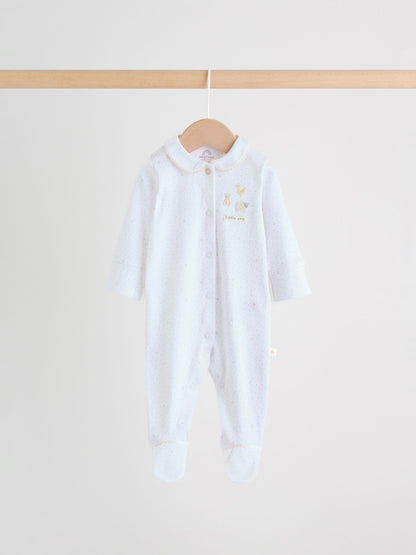 White Collar Baby Sleepsuits 3 Pack (0-2yrs) image 6