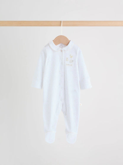 White Collar Baby Sleepsuits 3 Pack (0-2yrs)
