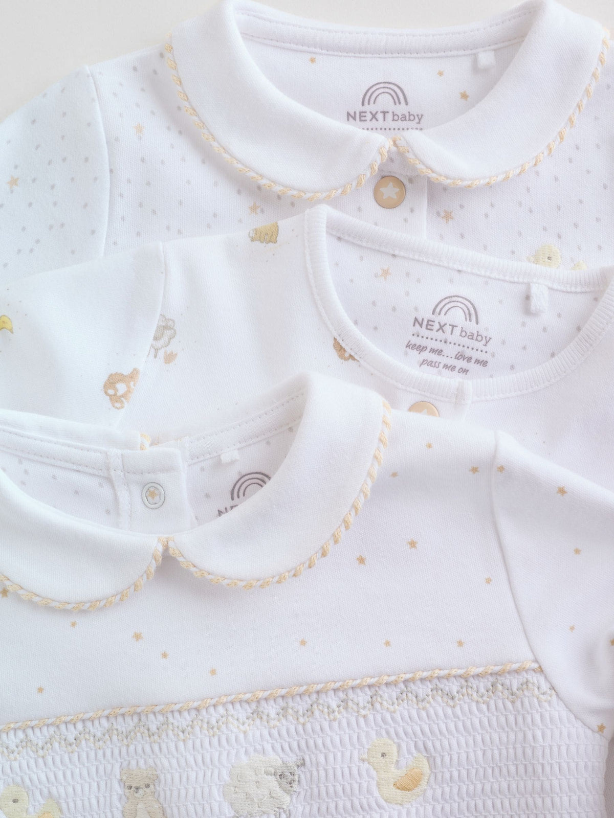White Collar Baby Sleepsuits 3 Pack (0-2yrs) image 8