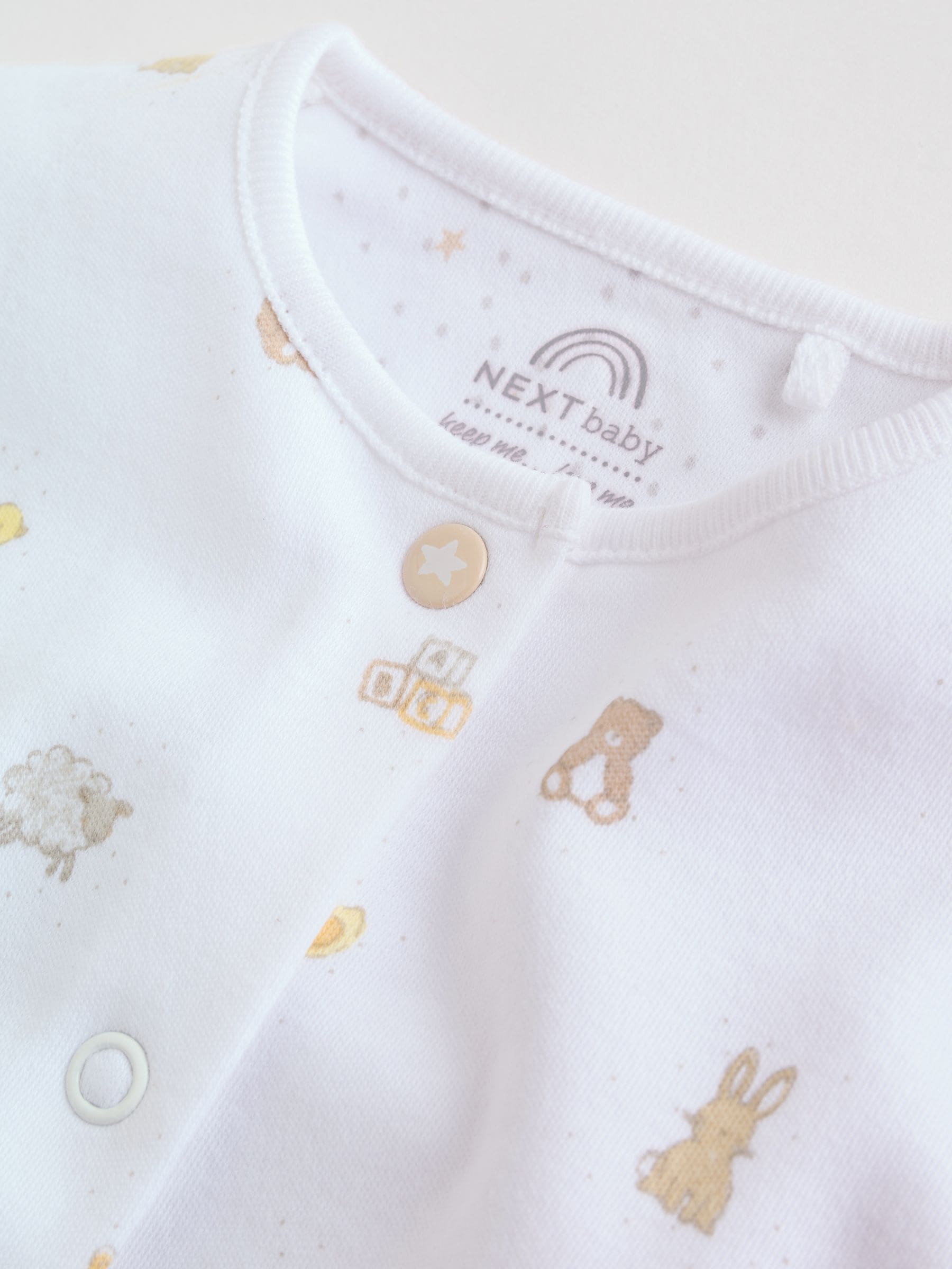 White Collar Baby Sleepsuits 3 Pack (0-2yrs) image 9