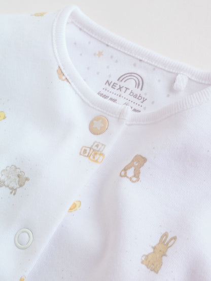 White Collar Baby Sleepsuits 3 Pack (0-2yrs) image 9
