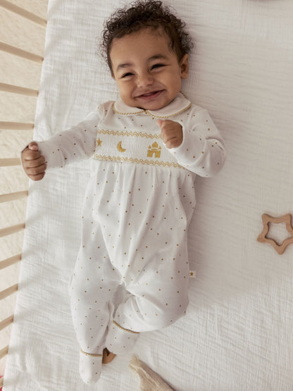 White Collar EID Baby Sleepsuit (0mths-2yrs) image 1