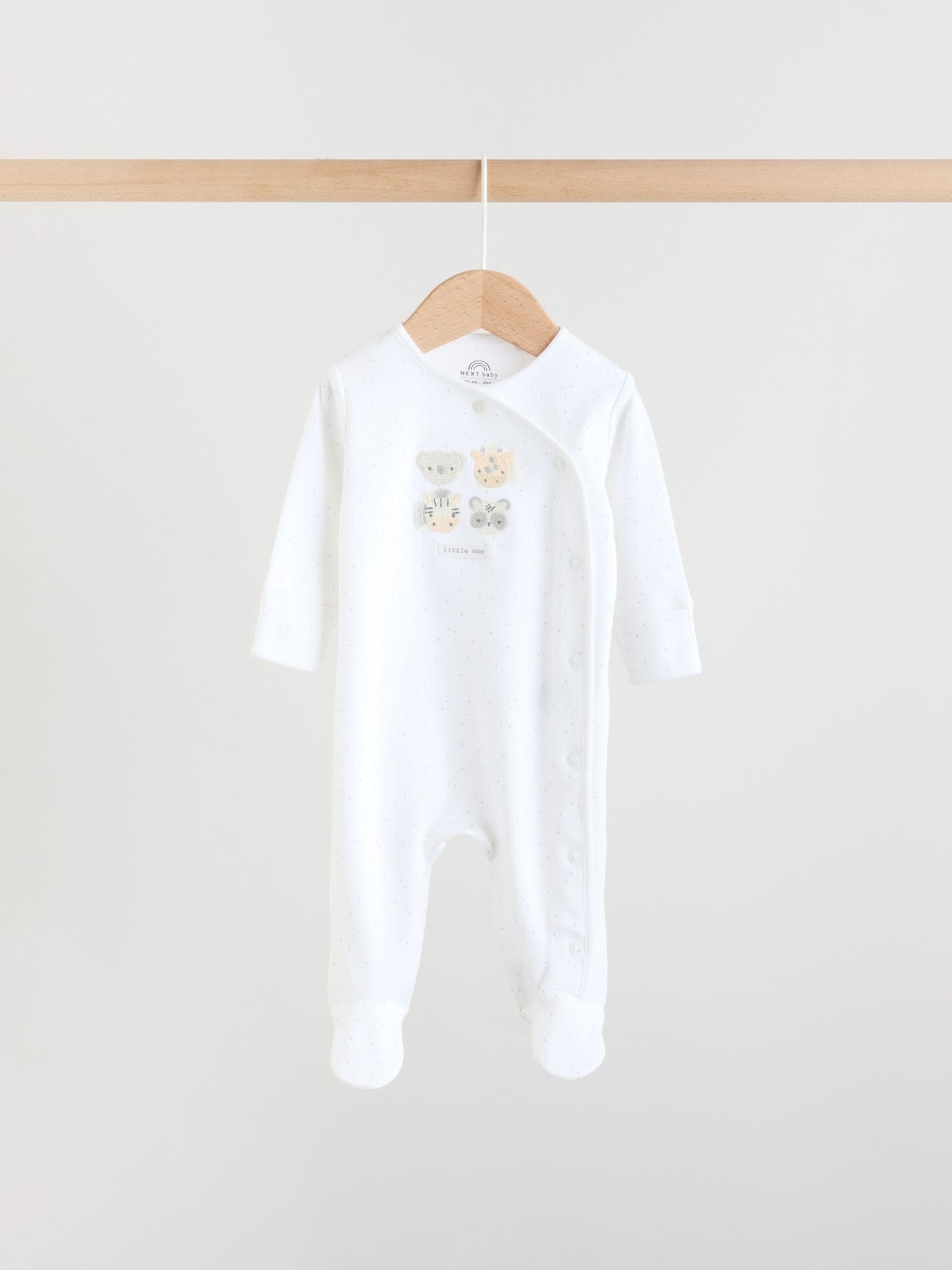 White Safari Baby Sleepsuits 3 Pack (0-2yrs) image 5