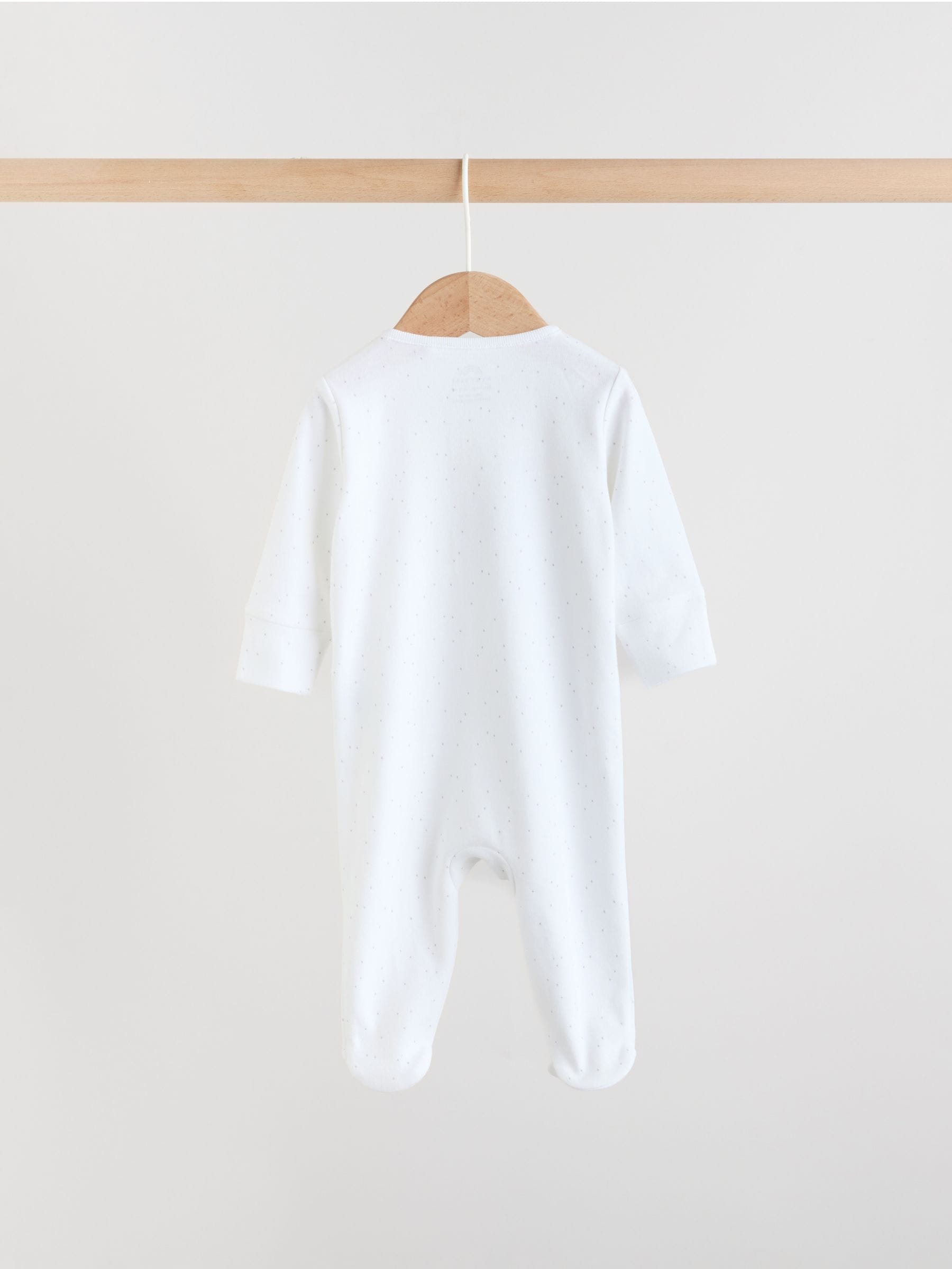 White Safari Baby Sleepsuits 3 Pack (0-2yrs) image 7