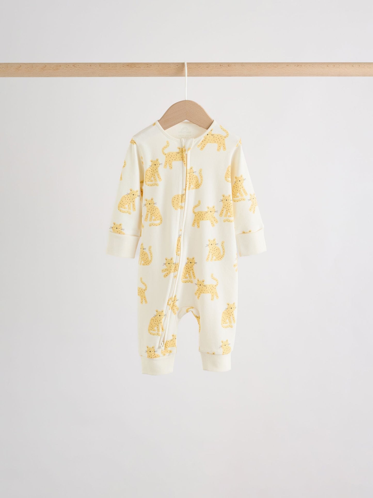 Cream Safari Two Way Zip Baby Sleepsuits 5 Pack (0mths-3yrs) image 4