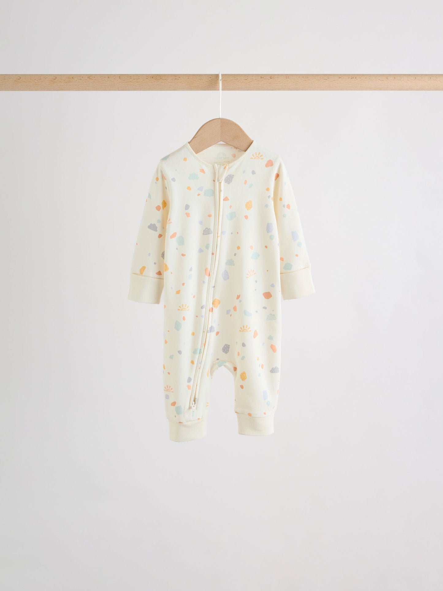 Cream Safari Two Way Zip Baby Sleepsuits 5 Pack (0mths-3yrs) image 6