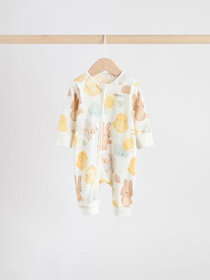 Yellow Spring Character Two Way Zip Baby Sleepsuits 3 Pack (0mths-3yrs) image 5
