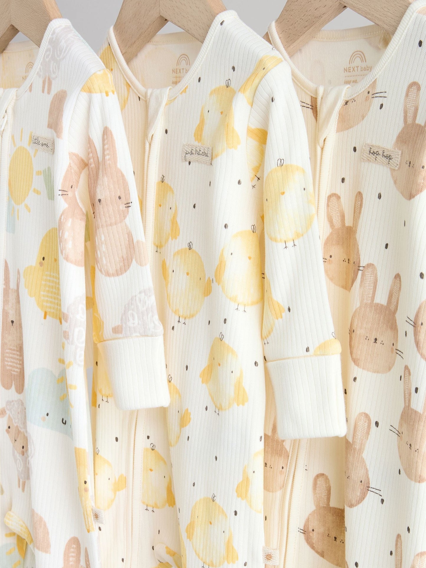 Yellow Spring Character Two Way Zip Baby Sleepsuits 3 Pack (0mths-3yrs) image 7