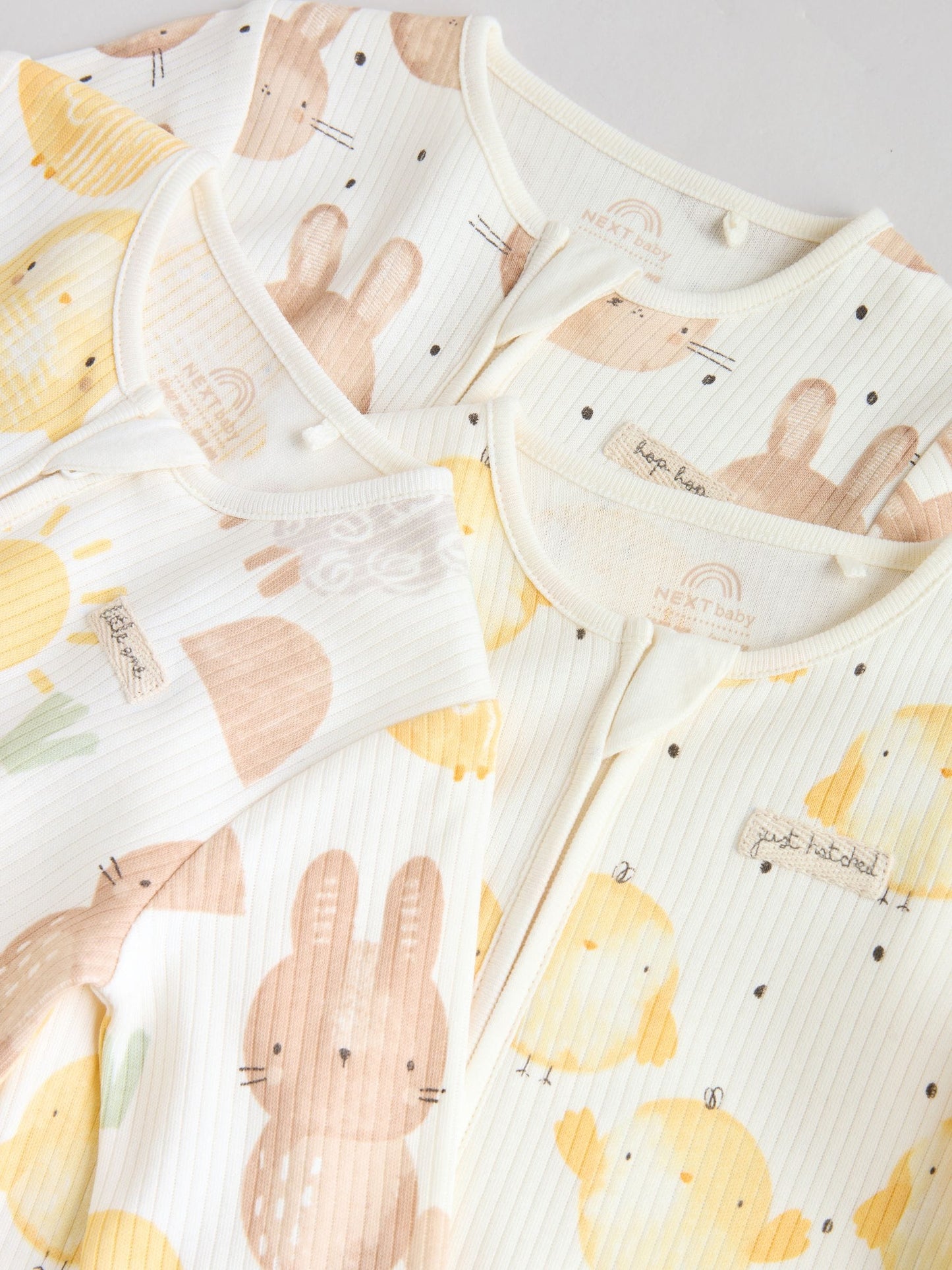 Yellow Spring Character Two Way Zip Baby Sleepsuits 3 Pack (0mths-3yrs) image 8