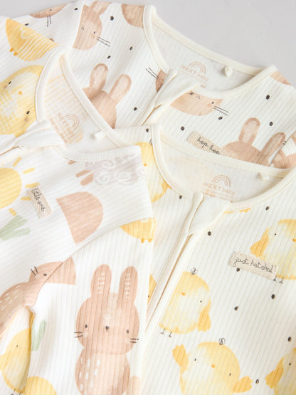 Yellow Spring Character Two Way Zip Baby Sleepsuits 3 Pack (0mths-3yrs) image 8