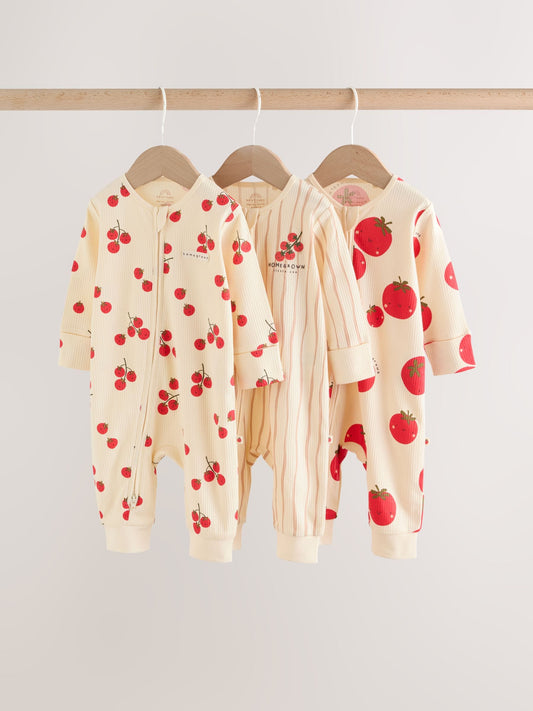 Red Tomato Baby Sleepsuits 3 Pack (0mths-3yrs) image 1