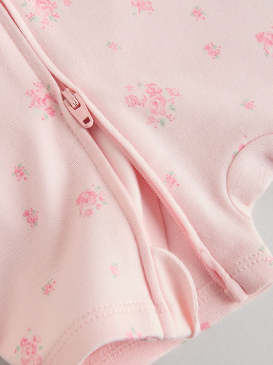 Pink Two Way Zip Baby Rompers 3 Pack (0mths-3yrs) image 3