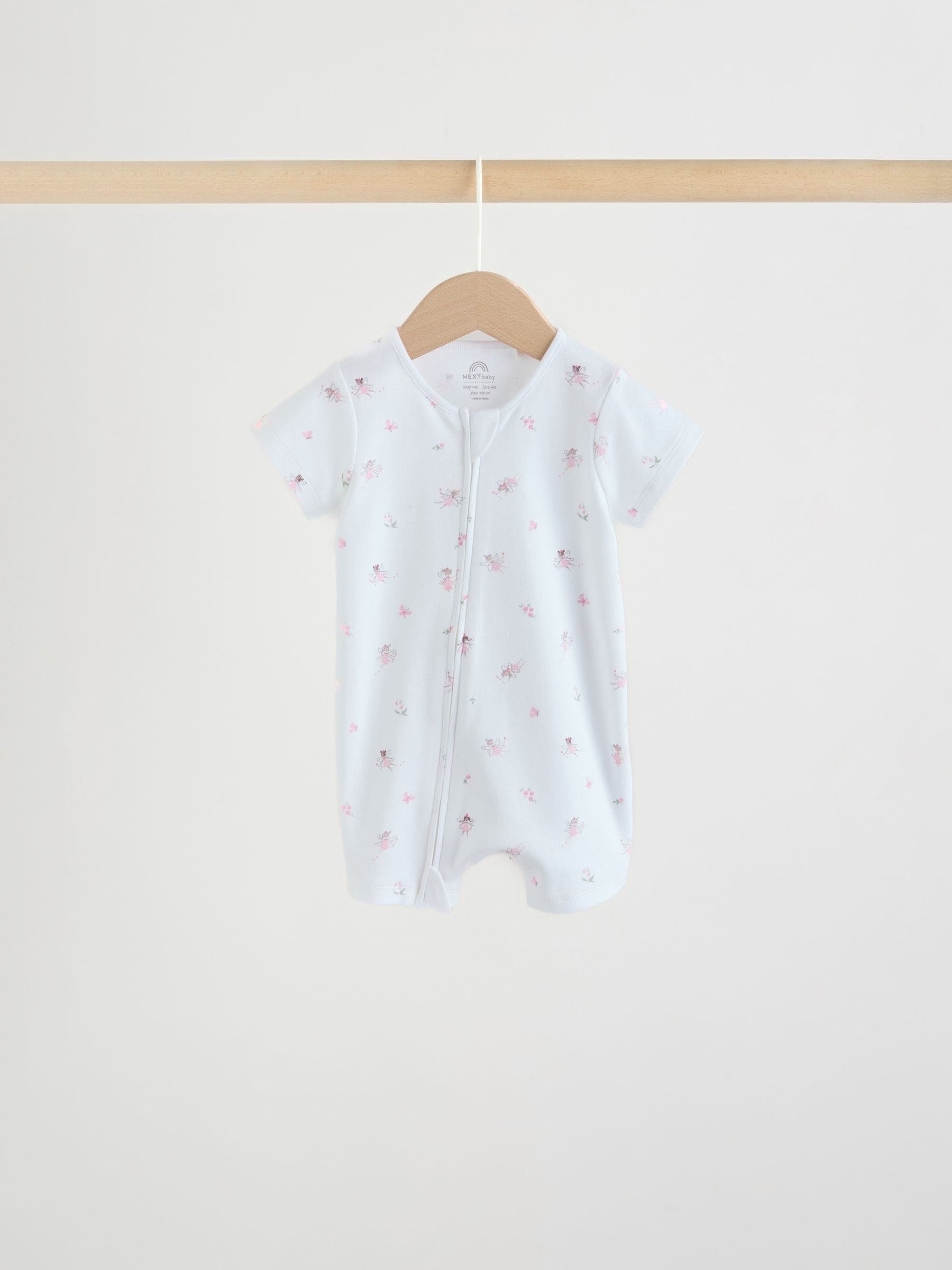 Pink Two Way Zip Baby Rompers 3 Pack (0mths-3yrs) image 3