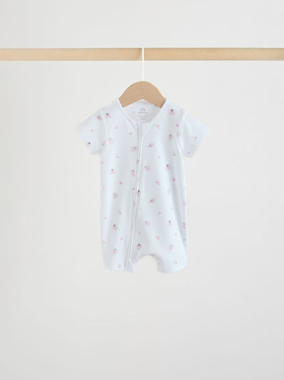 Pink Two Way Zip Baby Rompers 3 Pack (0mths-3yrs) image 3
