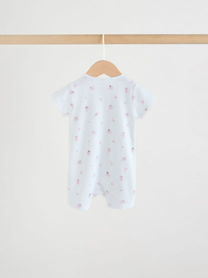 Pink Two Way Zip Baby Rompers 3 Pack (0mths-3yrs) image 4