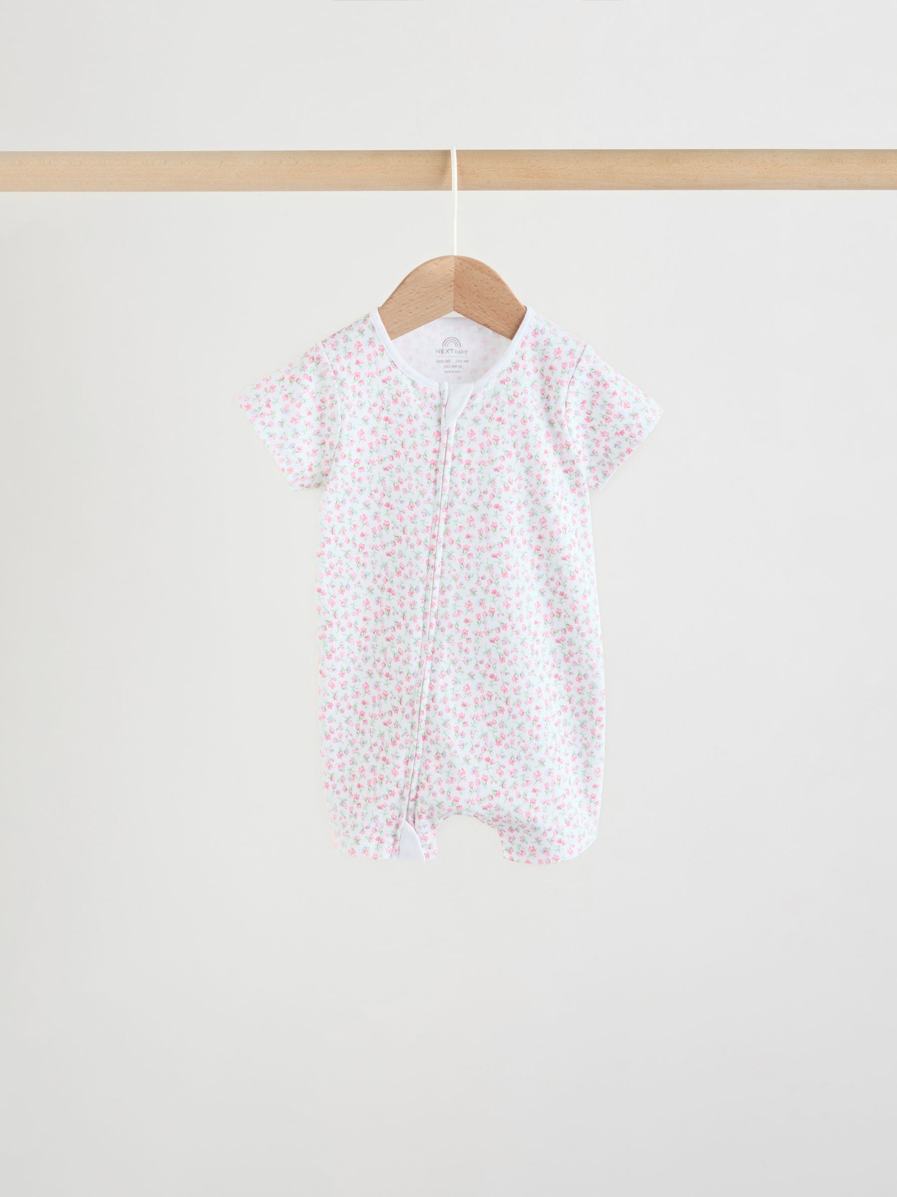 Pink Two Way Zip Baby Rompers 3 Pack (0mths-3yrs) image 6